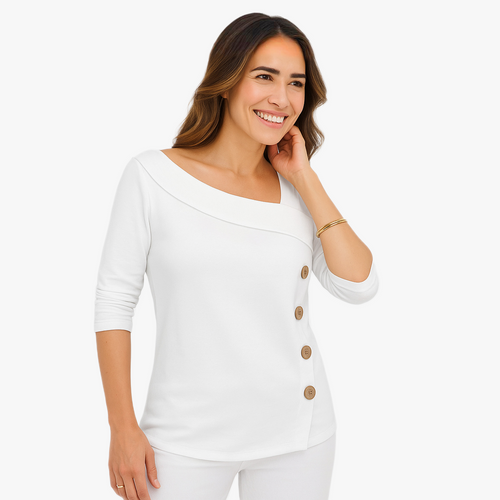 Elegante Damenbluse mit asymmetrischem Ausschnitt